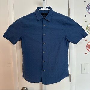 Banana Republic Navy Geometric Slim-Fit Button-Up Shirt - Size S